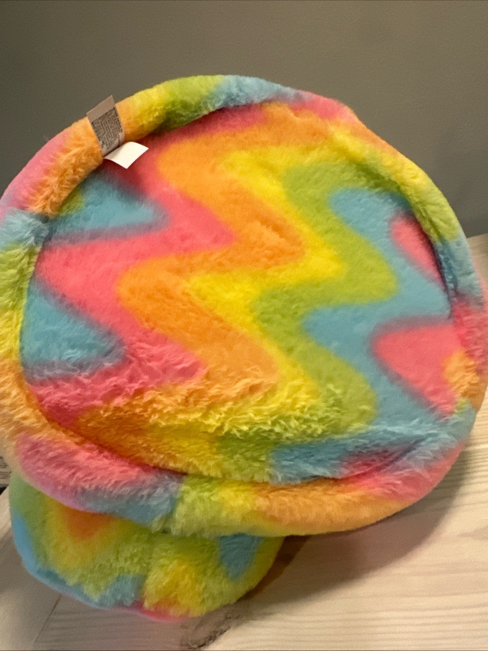 Multicolor Plush Bunny Basket - Soft Rainbow Kids Toy - Picture 6 of 9